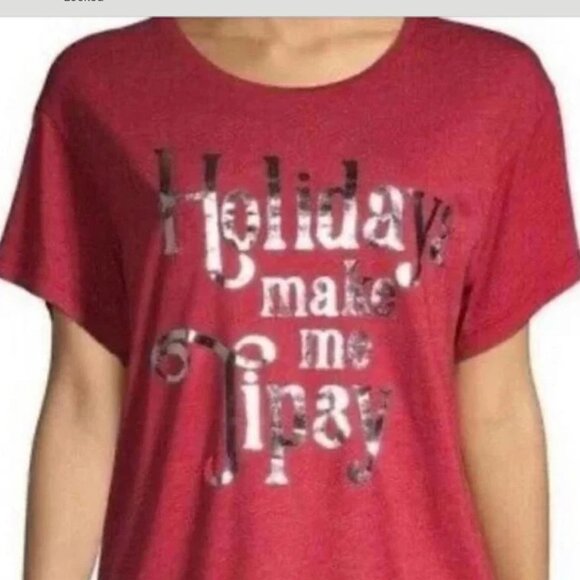 Wildfox l Holidays Make Me Tipsy Oversized Tee Size Medium Brand New - Picture 1 of 4